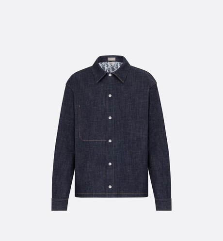 dior oblique overshirt blue denim